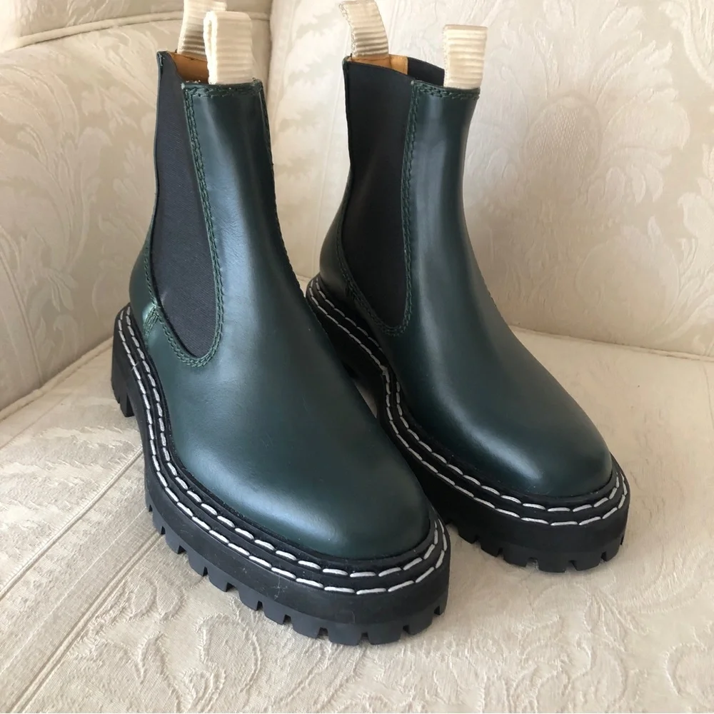 $895 Proenza schouler lug Chelsea boots contrast welt stitches size 36.5
